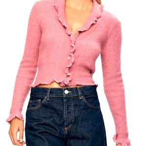 Zara sweater with Ruffle medium NW